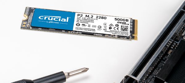 Disque SSD Crucial P2 NVMe M.2 2280 500Go 2400MB/S - Coop Zone