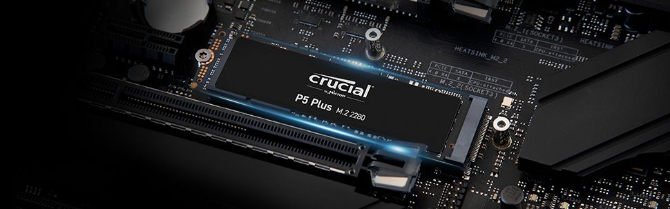 Crucial - P5 Plus 1 To M.2 2280 + XLR8 - 2 x 8 Go - DDR4 3200 MHz -  Noir/Rouge - SSD Interne - Rue du Commerce